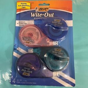 BIC Wite-Out Correction Tape Set (4 New in Package + 2 new out of package)